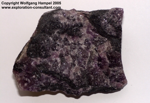 Pyongsan Fluorite Mine, North Hwanghae Province: purple fluorite ore.
