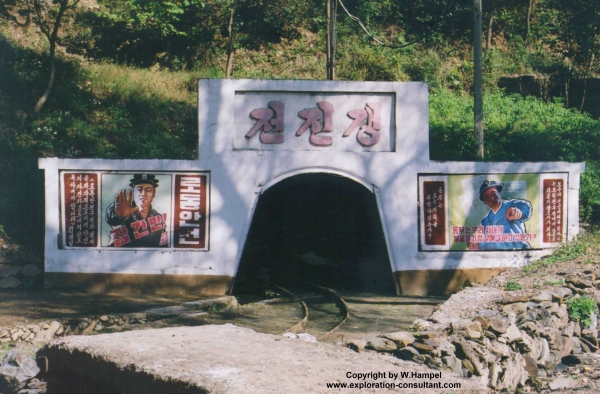 Pyongsan Fluorite Mine, North Hwanghae Province: adit entrance.