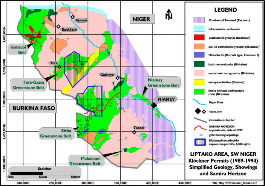 Liptako, Niger, summary geological map